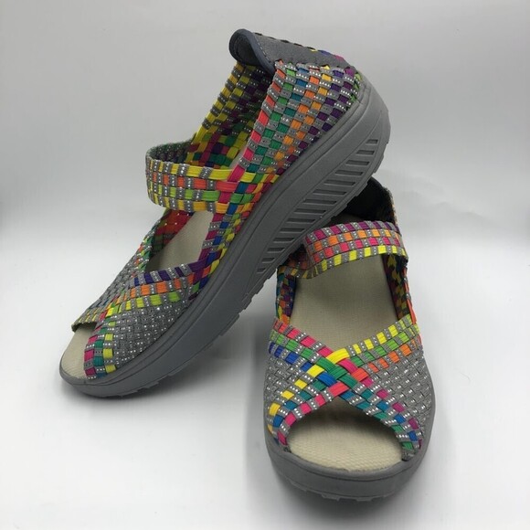 Corkus Women's Colorful Wedge Sandals Mary Janes Slip On Open Toe Beth Size 10 - Picture 3 of 14